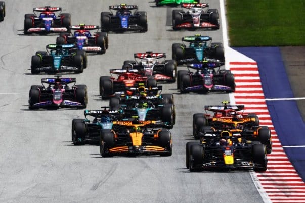 Az F1-es Osztrák Nagydíj sprintversenyén elsőként áthaladó pilóta végeredménye
