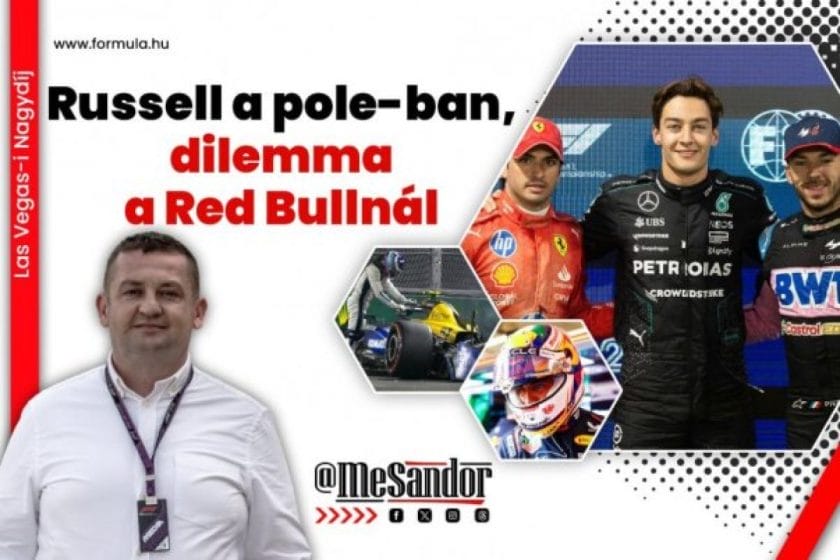 A cím: „Kuszálódik a Red Bull: Russell a pole pozícióban, dilemma az istállónál