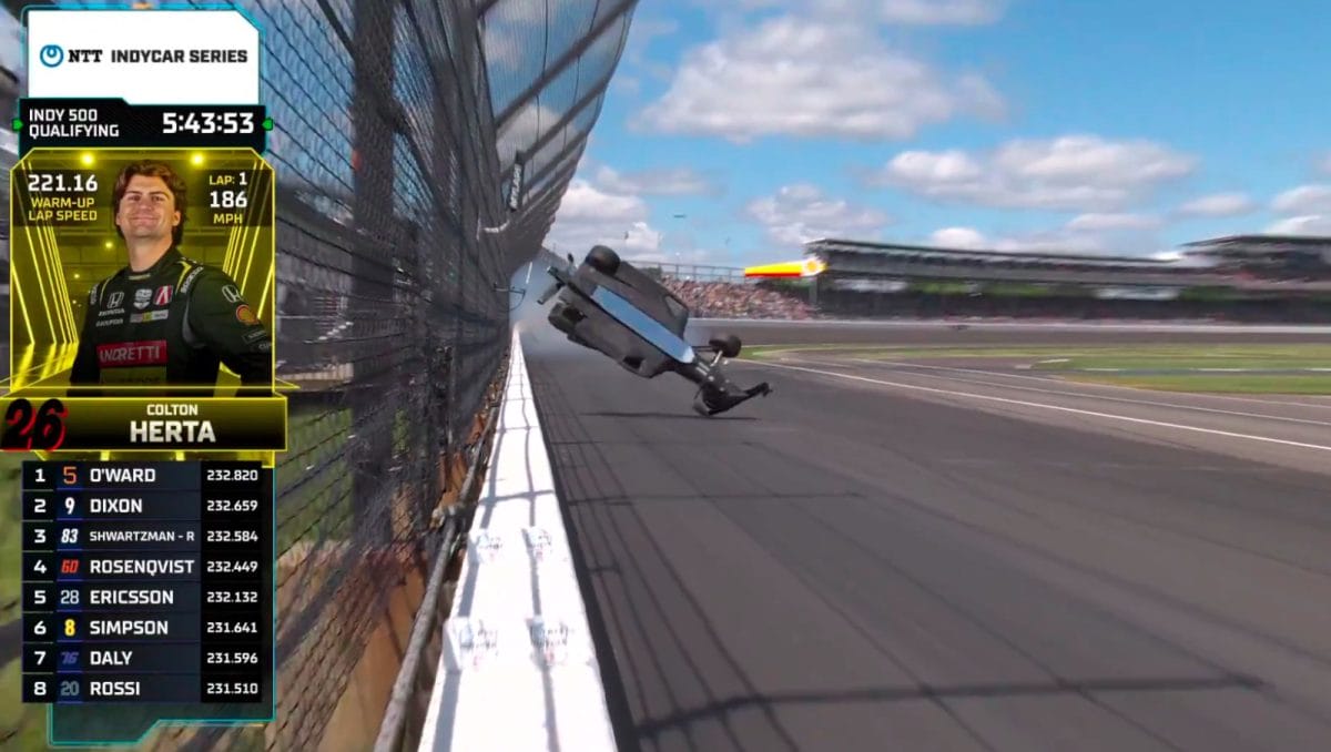 Indy 500: Armstrong után Herta is óriásit bukott a kvalifikáción –