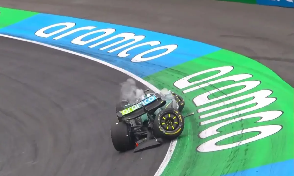„Katasztrófa Hollandiában: Hamilton másodszor is pördült, Aston Martin összeomlott