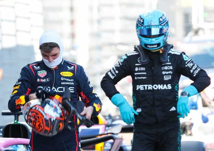 A cím javaslata: „Russell támogatja Verstappen frusztrációját, de kritikával illeti érvelését